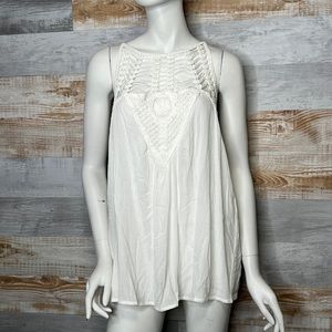Maurices Plus Size White Crochet Halter Neck Tank Top white size 1